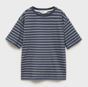 boys navy striped t-shirt