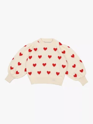cream heart print jumper