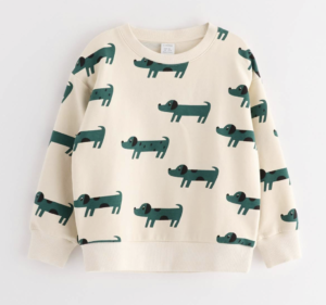 cream kids dog sweatshirt