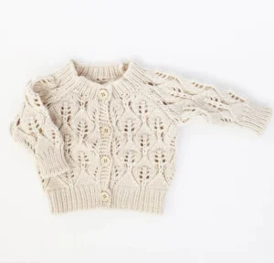 cream lace knit cardigan