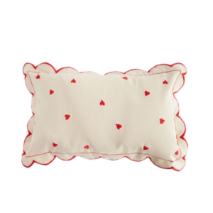 heart embroidered cushion