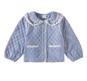 girls blue quilted jacket