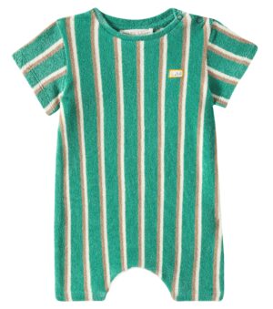green striped towelling romper