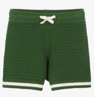 kids green knit shorts