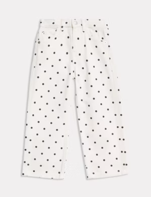 white polka dot jeans