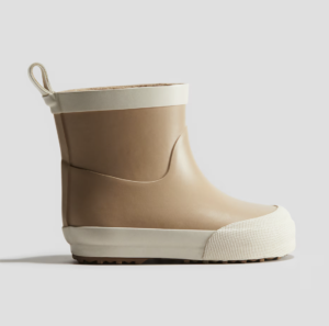 beige kids ankle wellies