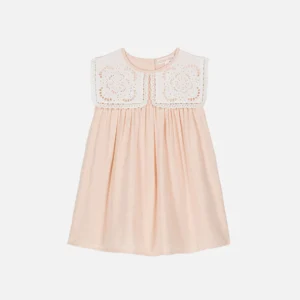 blush lace collar dress