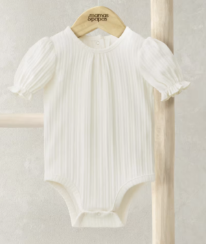 cream frill ribbed bodysuit
