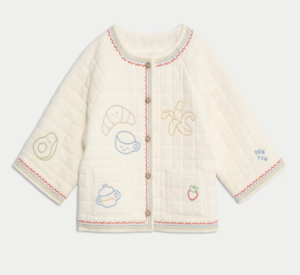 embroidered quilted baby jacket