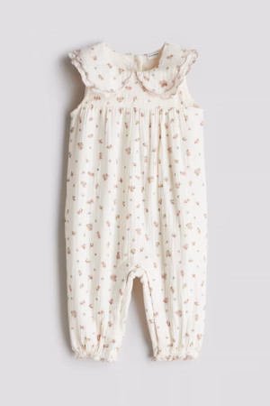 floral cotton muslin romper