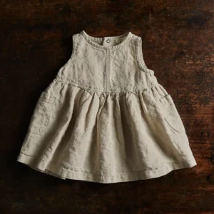 girls linen pocket dress