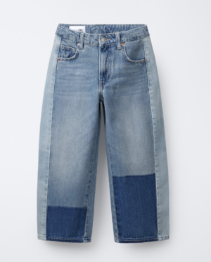 girls patchwork balloon jeans