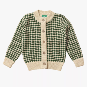 green dogtooth cardigan