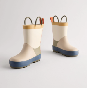 kids colour block pull on wellies