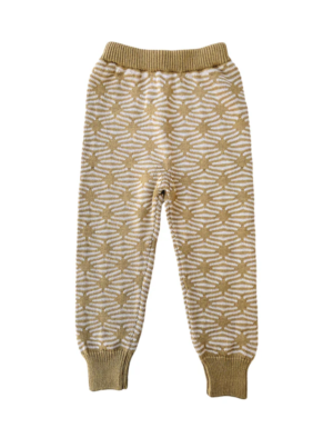mustard jacquard knit pants