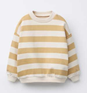 mustard striped kids sweatshirt