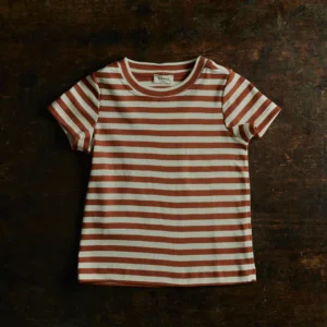 rust striped kids tee