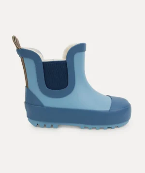 blue colour block toddler rain boots