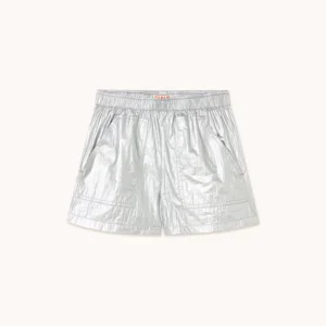 silver metallic kids shorts