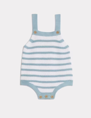 striped knit baby romper