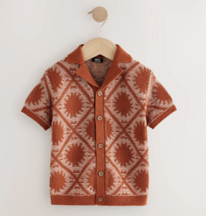 brown boys knit shirt