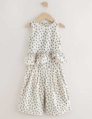 floral cotton top and trouser set