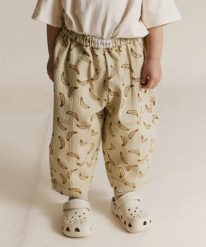 banana print trousers