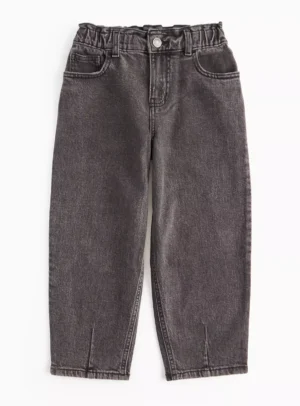 black denim barrel kids jeans