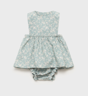 blue vintage print baby dress