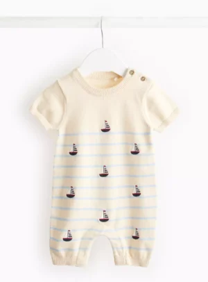 boat knit romper