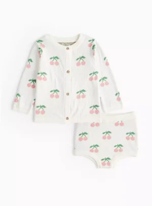cherry cardigan and bloomers