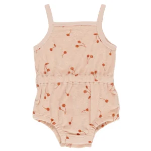 cherry terry romper