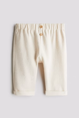 cream baby terry trousers