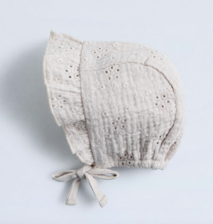 embroidered baby bonnet