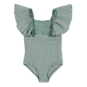 green gingham swimsuit