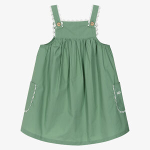 green pinafore dress