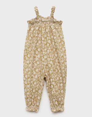 mustard floral dungarees