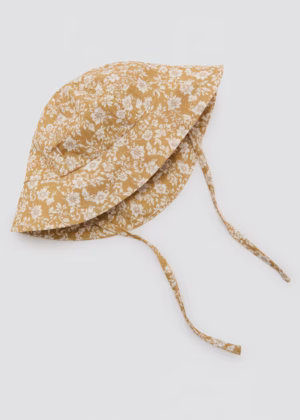 mustard floral sunhat