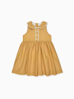 mustard polka dot dress