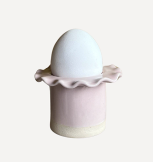 pink ceramic egg cup