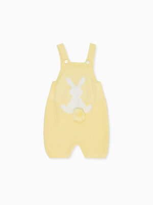 yellow bunny knit dungarees
