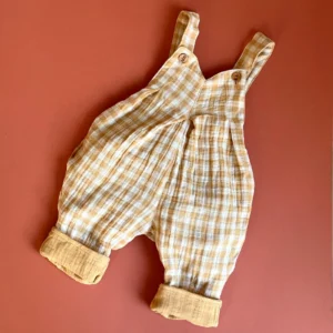 yellow check dungarees