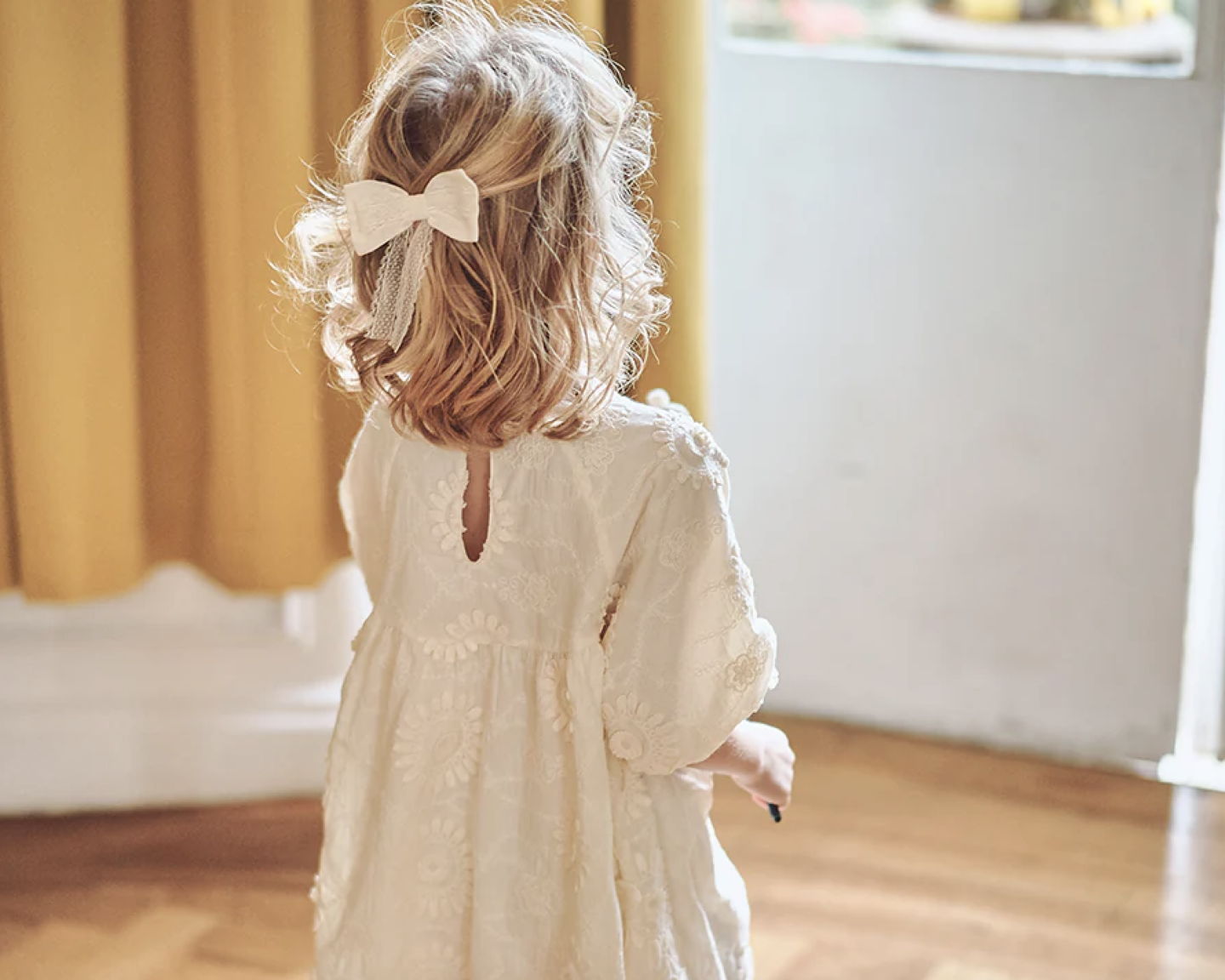 cream embroidered dress