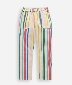 pull on rainbow striped kids trousers