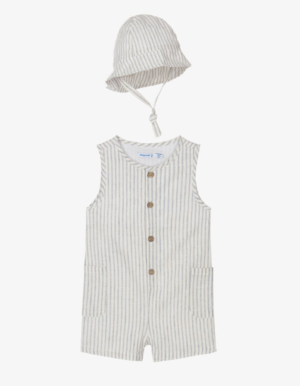 baby boy dungaree sunhat set