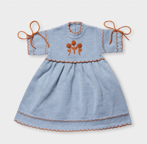 blue knit baby dress