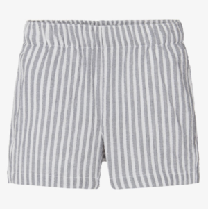 boys grey and white striped cotton shorts