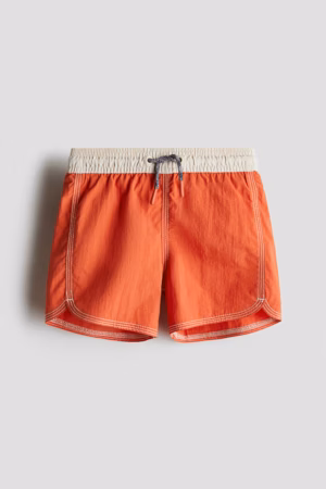 boys red swim shorts