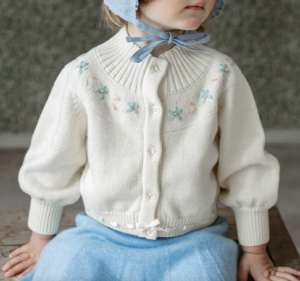 cream embroidered cardigan