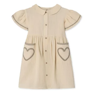 cream loveheart pocket dress
